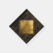 Black and Gold Art Deco Paper Napkins Servet (Hoek)