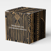 Black and Gold Art Deco Party Favor Box Bedankdoosjes (Voorkant Zijde)