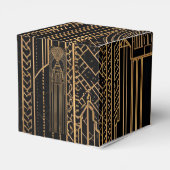 Black and Gold Art Deco Party Favor Box Bedankdoosjes (Achterkant)