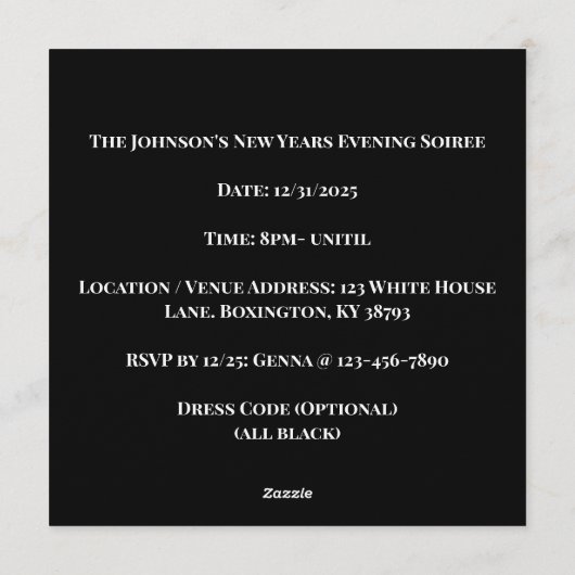 Black and Gold Art Deco Party Hat Kaart (Achterkant)