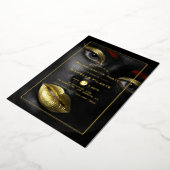 Black and Gold Bachelorette Party Folie Uitnodiging (Gedraaid)