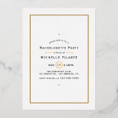 Black and Gold Bachelorette Party Folie Uitnodiging (Achterkant)