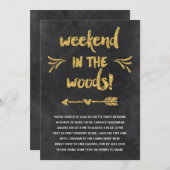 Black and Gold Bachelorette Weekend Cabin Kaart (Voorkant / Achterkant)