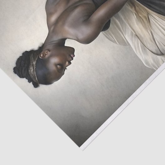 Black and Gold Ballerina in Flowing Tulle Decoupag Tissuepapier (Detail)