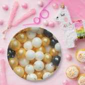 Black and Gold Balloons Jubileum Papieren Bordje (Feest)