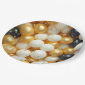 Black and Gold Balloons Jubileum Papieren Bordje (Gekanteld)