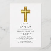 Black and Gold Baptism of Christening Filigree Folie Uitnodiging (Achterkant)