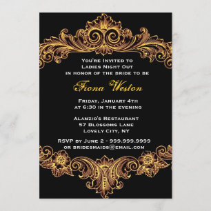 Black and Gold Baroque Damight Out Kaart