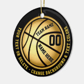 Black and Gold Basketball Ornament of Your COLORS (Links)