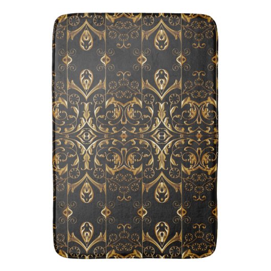 Black and Gold Bath Mat (Voorkant Verticaal)