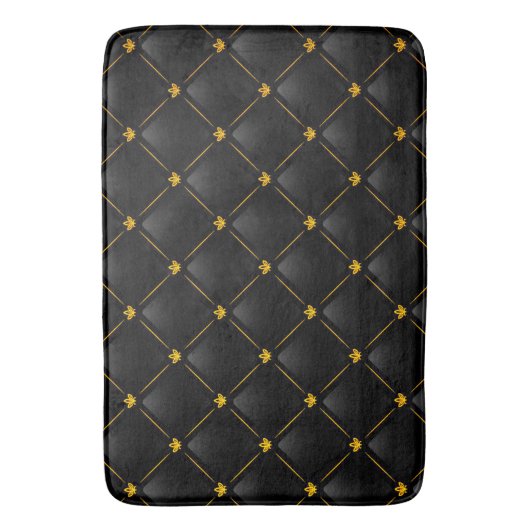 Black and Gold Bath Mat (Voorkant Verticaal)