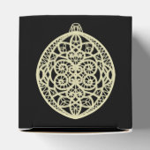 Black and Gold  Bauble Merry kerst Bedankdoosjes (Bovenkant)