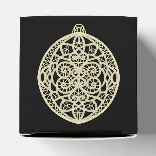 Black and Gold  Bauble Merry kerst Bedankdoosjes (Bovenkant)