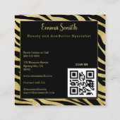 Black and Gold Beauty Professioneel Visitekaartje (Achterkant)