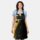 Black and Gold Beauty Salon Schort (Gedragen)