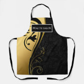 Black and Gold Beauty Salon Schort (Voorkant)