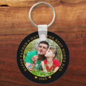 Black and Gold Best Bonus Pap Vaderdag Foto Sleutelhanger (Voorkant)