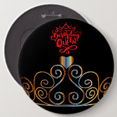 Black and Gold Birthday Queen Button (Voorkant /achterkant)