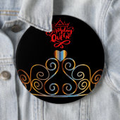 Black and Gold Birthday Queen Button (In situ)