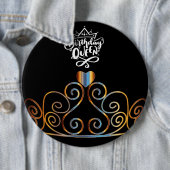 Black and Gold Birthday Queen Button (In situ)