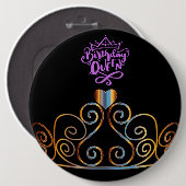 Black and Gold Birthday Queen Button (Voorkant /achterkant)