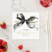 Black and Gold Bow Sophisticated Bridal Shower Servet (Insitu)