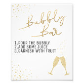 Black and Gold Bridal Brunch Bubble Bar Sign. Foto Afdruk (Voorkant)