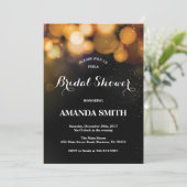 Black and Gold Bridal Shower-uitnodiging Kaart (Staand voorkant)