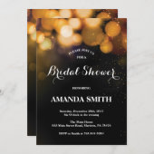 Black and Gold Bridal Shower-uitnodiging Kaart (Voorkant / Achterkant)