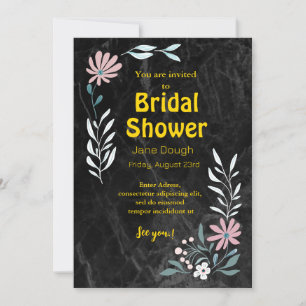 Black and Gold Bridal Shower-uitnodiging Kaart