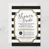 Black and Gold Bridal Shower-uitnodiging Kaart (Voorkant)