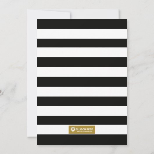 Black and Gold Bridal Shower-uitnodiging Kaart (Achterkant)