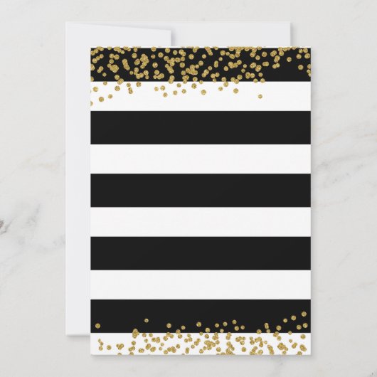 Black and Gold Brunch en Bubbly Uitnodigingen (Achterkant)