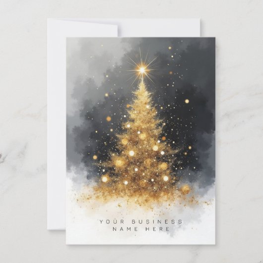 Black and Gold Business Holiday Party Uitnodiging (Voorkant)