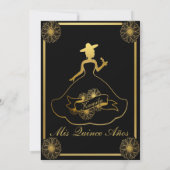 Black and Gold Charra Uitnodiging (Achterkant)