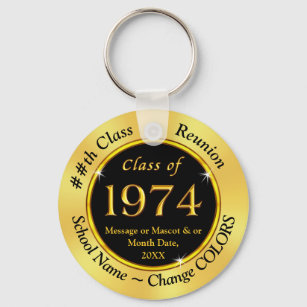 Black and Gold Cheap, Class of 1974 Party Favors Sleutelhanger