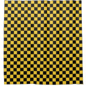 Black and gold checkerboard pattern douchegordijn (Voorkant)