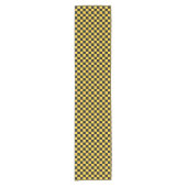 Black and gold checkerboard pattern korte tafelloper (Voorkant)
