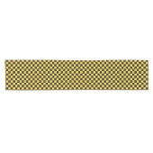 Black and gold checkerboard pattern korte tafelloper (Horizontaal)