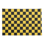 Black and gold checkerboard pattern kussensloop (Achterkant-Rechts)