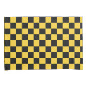Black and gold checkerboard pattern kussensloop (Voorkant-Rechts)