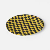 Black and gold checkerboard pattern papieren bordje (Gekanteld)