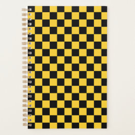 Black and gold checkerboard pattern planner