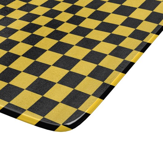 Black and gold checkerboard pattern snijplank (Hoek)