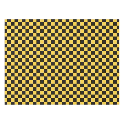 Black and gold checkerboard pattern tafelkleed (Voorkant (Horizontaal))