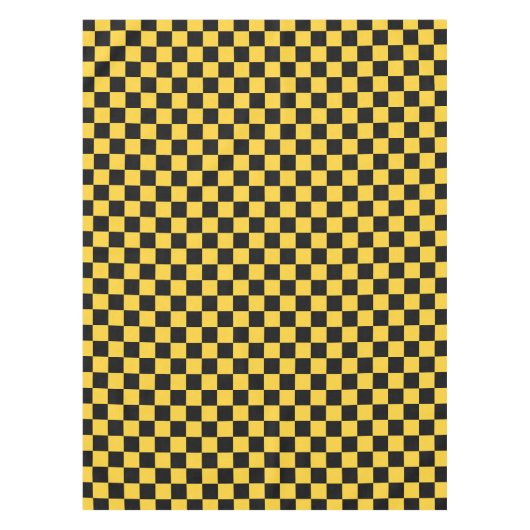 Black and gold checkerboard pattern tafelkleed (Voorkant)