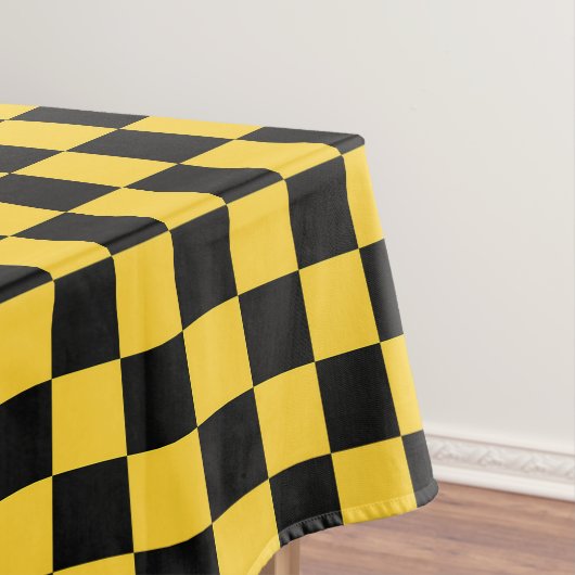 Black and gold checkerboard pattern tafelkleed (Voorbeeld)