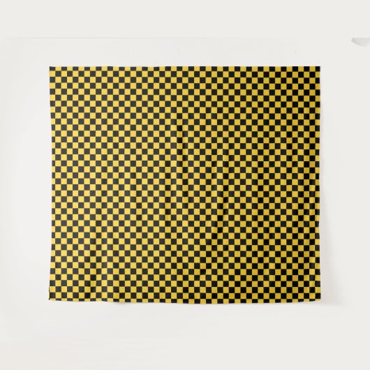 Black and gold checkerboard pattern wandkleed (Voorkant (horizontaal))