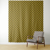 Black and gold checkerboard pattern wandkleed (In situ)