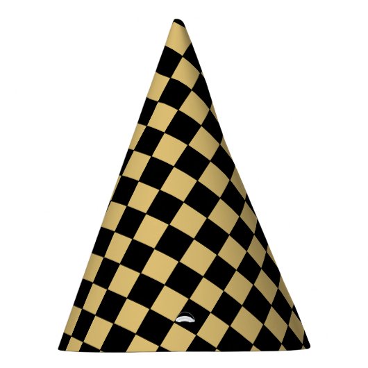 Black and Gold Checkered Feesthoedjes (Rechts)